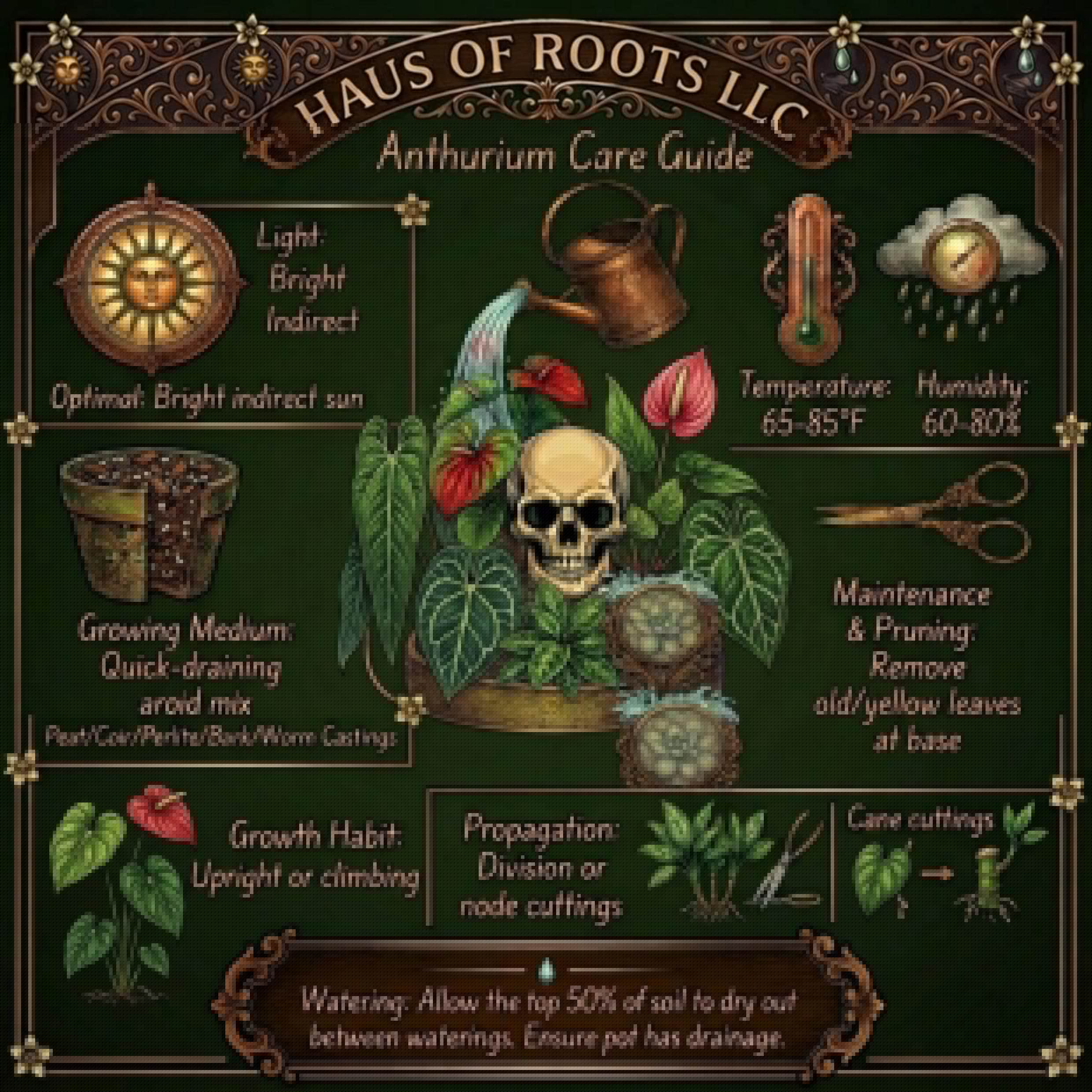 Anthurium Dark Phoenix x Magnificum - 3 inch pot - Grower's Choice